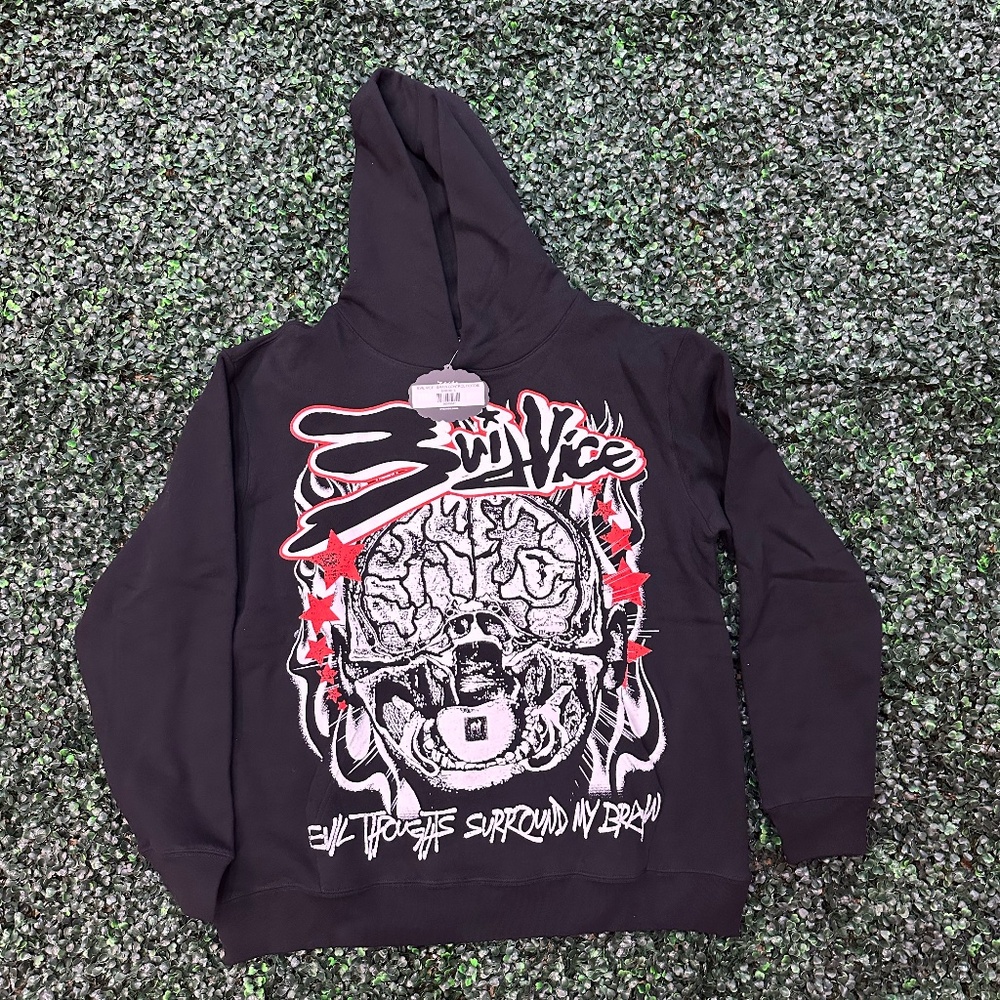 BRAND NEW EVIL VICE - BRAIN CONTROL HOODIE Black Sz XL